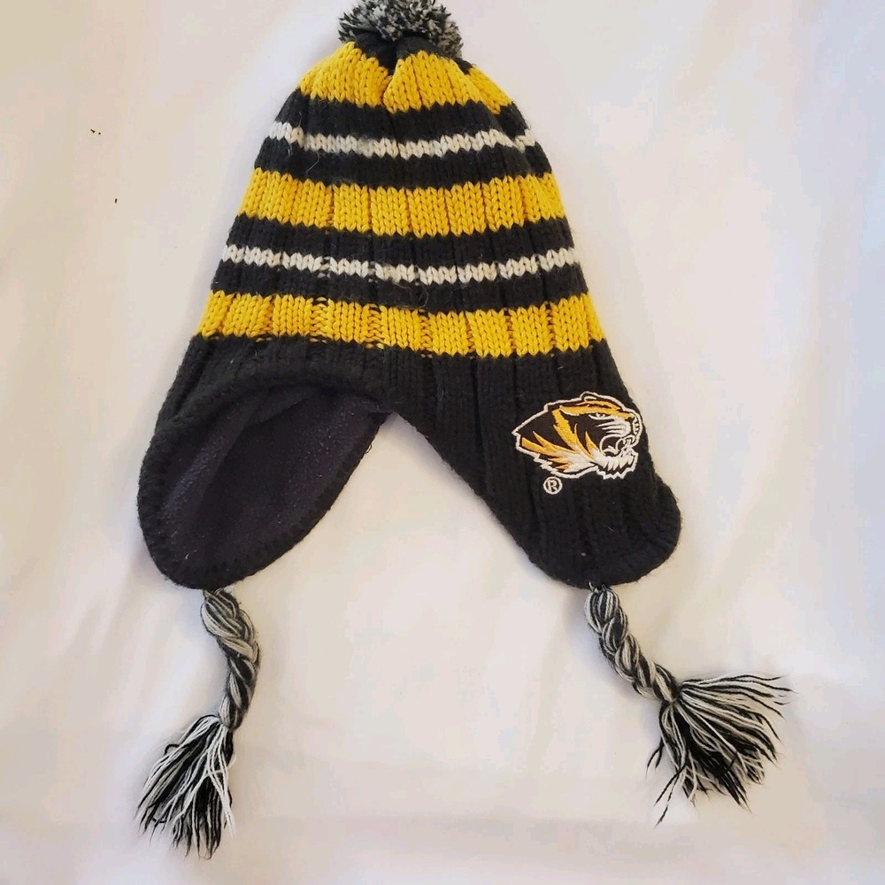 Missouri Tigers Mizzou Kids Tassell Knit Beanie Hat Winter Ski Cap Ncaa Toddler